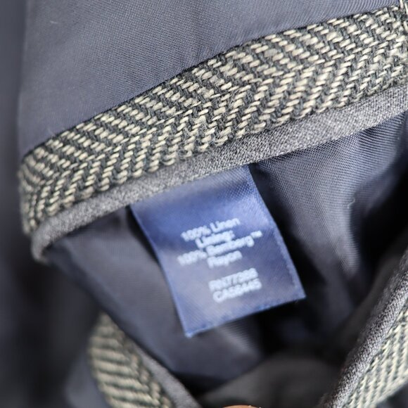 J Crew Ludlow 100% Linen Herringbone Blazer Sport Coat Jacket Mens 42L Long - Picture 5 of 12